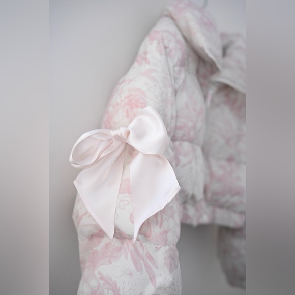 Selkie The Castle Pink Floral Marshmallow Puffer Womens Large Jacket- FreePeople - Picture 6 of 16